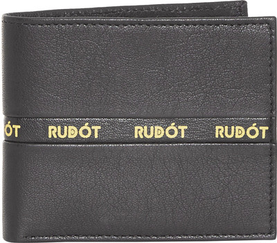 Rudot Men Black Genuine Leather Wallet(7 Card Slots)