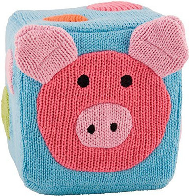 Rich Frog K'Nit Block - Pig Rattle(Multicolor)