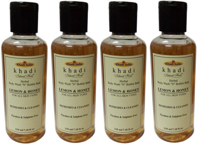 Khadi Natural Herbs Lemon & Honey Body wash N Bubble Bath (Paraben & sulphate Free)(840 ml, Pack of 4)
Khadi Natural Herbs Lemon & Honey Body wash N Bubble Bath (Paraben & sulphate Free)(840 ml, Pack of 4)