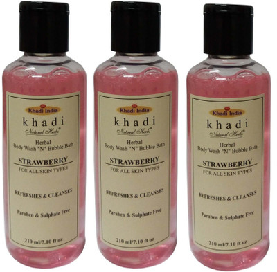 Khadi Natural Herbs Strawberry body wash & Bubble Bath (Paraben & sulphate Free)(630 ml, Pack of 3)
Khadi Natural Herbs Strawberry body wash & Bubble Bath (Paraben & sulphate Free)(630 ml, Pack of 3)