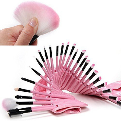 Happy Hours Premium Wool & Fiber Hair Makeup Brush Kit (pink)(Pack of 32)