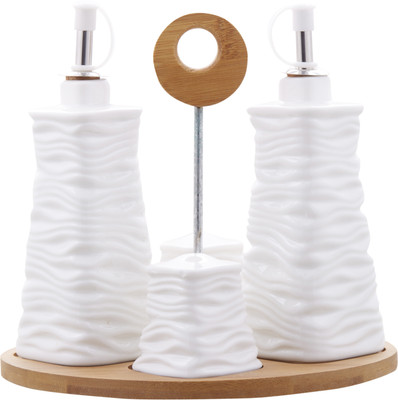 EZ Life Oil & Vinegar Dispensers with Salt Pepper Shakers Set -Abstract- Ceramic - White Oil & Vinegar Set(Ceramic)
EZ Life Oil & Vinegar Dispensers with Salt Pepper Shakers Set -Abstract- Ceramic - White Oil & Vinegar Set(Ceramic)