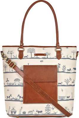 Kantha Tote(Beige, Grey)