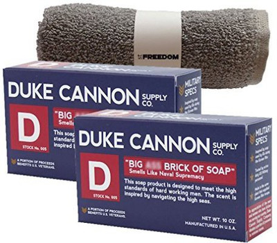 Duke Cannon Mens Bar Soap Multi-pack And Freedom Washcloth - 2 Big American Bricks Of Smells Like Soap(283.4 g)
Duke Cannon Mens Bar Soap Multi-pack And Freedom Washcloth - 2 Big American Bricks Of Smells Like Soap(283.4 g)