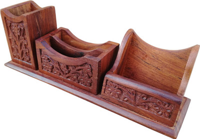 TimberKart 4 Compartments Sheesham Wood, Hand Carved Pen Stand Cum Mobile & Card Holder(Brown)
TimberKart 4 Compartments Sheesham Wood, Hand Carved Pen Stand Cum Mobile & Card Holder(Brown)