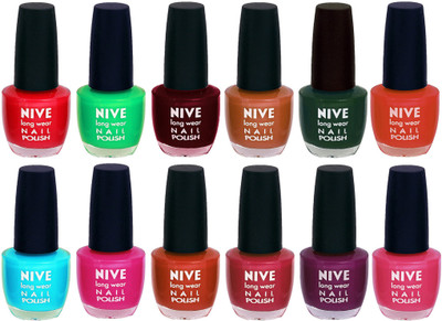Nive Colour Blast Nail Lacquer (Set of 12 Nail Polish) 1105201753 Multicolor(Pack of 12)