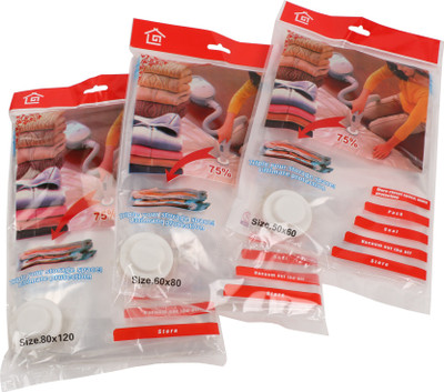 TG PACK OF 3 (50x60,60x80,80x120 cms) Transparent Travel Storage Vaccum Bags(Pack of 3)
TG PACK OF 3 (50x60,60x80,80x120 cms) Transparent Travel Storage Vaccum Bags(Pack of 3)