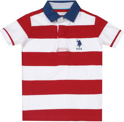 US Polo Kids Boys Solid Cotton T Shirt(Red, Pack of 1, Me red