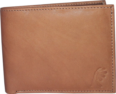 Rosset Men Beige Genuine Leather Wallet(3 Card Slots), Tan