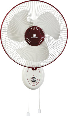 Standard Alfa High Speed Wall 3 Blade Wall Fan(Maroon, Pack of 1)