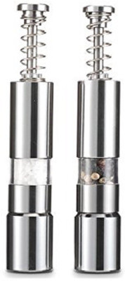 Accurate Steel Traditional Pepper Mill(Silver, Pack of 2)