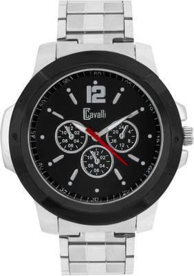 cavalli CW266 Designer Case Black Dial Stainless Steel Watch - For Men