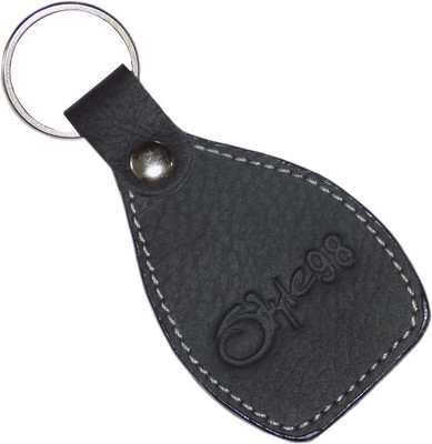 Style 98 Black Genuine Leather Locking Key Chain(Black)