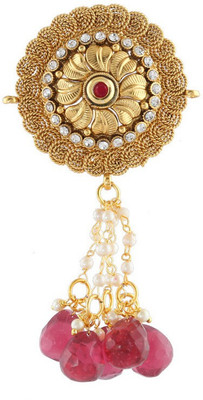 Anuradha Art Jewellery Designer Hair Chain(Gold, White)