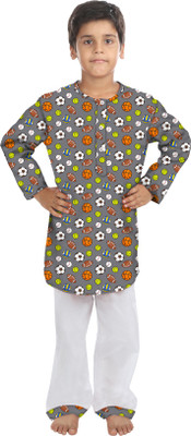 Oranges & Lemons Kids Nightwear Boys Printed Cotton(Grey Pack of 1 
Oranges & Lemons Kids Nightwear Boys Printed Cotton(Grey Pack of 1