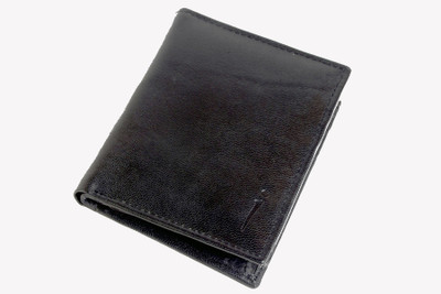 In Touch Men Black Genuine Leather Wallet(8 Card Slots)