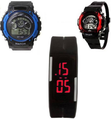 Devego Dev_sports 2+1 Blk LED Watch - For Boys & Girls