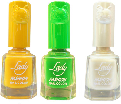 Lady Fashion Colour Cap Insta Dry Nail polish (Evergreen Colours) Yellow, Light Green,Creamy White(Pack of 3)
Lady Fashion Colour Cap Insta Dry Nail polish (Evergreen Colours) Yellow, Light Green,Creamy White(Pack of 3)