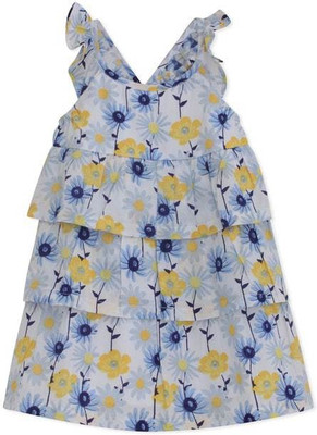 Mini Klub Girls Midi/Knee Length Casual Dress(White, Sleeveless