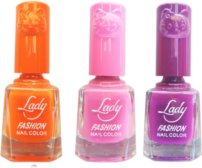 Lady Fashion Colour Cap Insta Dry Nail polish (Evergreen Colours) Orange,Pink,Purple(Pack of 3)
Lady Fashion Colour Cap Insta Dry Nail polish (Evergreen Colours) Orange,Pink,Purple(Pack of 3)