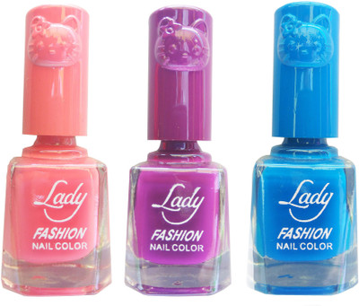 Lady Fashion Colour Cap Insta Dry Nail polish (Evergreen Colours) Pink,Purple,Blue(Pack of 3)
Lady Fashion Colour Cap Insta Dry Nail polish (Evergreen Colours) Pink,Purple,Blue(Pack of 3)