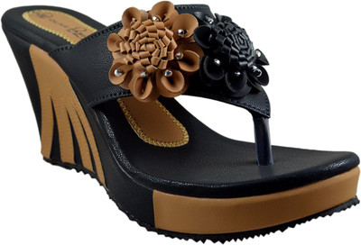 Olive Fashion Women Black Wedges