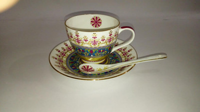 Clay Craft Bone China(White, Red)