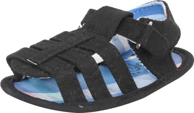 abdc kids Boys Velcro Flats(Black