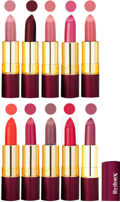 Rythmx Matte Lipstick Set Of 10 Pcs 107(Multicolor,)