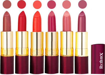 Rythmx Dry Matte Lipstick Combo Set Of 6 Pcs 44(Multicolor)