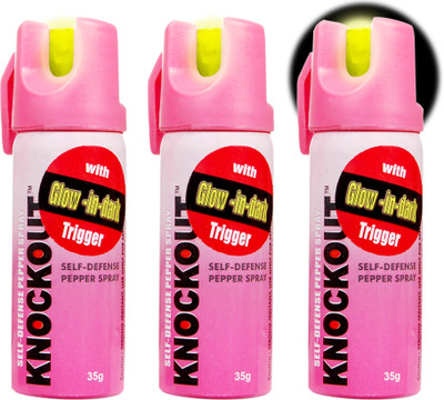 Knockout Champ With Glow-In Dark Trigger Pepper Stream Spray