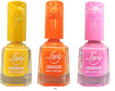 Lady Fashion Colour Cap Insta Dry Nail polish (Evergreen Colours) Yellow,Orange,Pink(Pack of 3)
Lady Fashion Colour Cap Insta Dry Nail polish (Evergreen Colours) Yellow,Orange,Pink(Pack of 3)