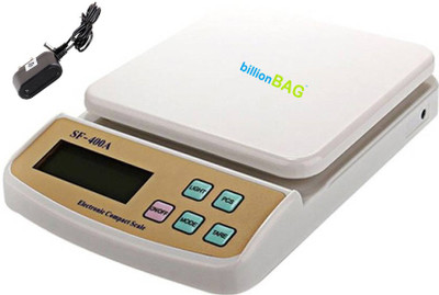 Billionbag Fine & Durable Ultra Light Electronic Digital SF 400A with Adaptor 10 Kg Best Qualtiy Kitchen Use Weighing Scale(White)
Billionbag Fine & Durable Ultra Light Electronic Digital SF 400A with Adaptor 10 Kg Best Qualtiy Kitchen Use Weighing Scale(White)