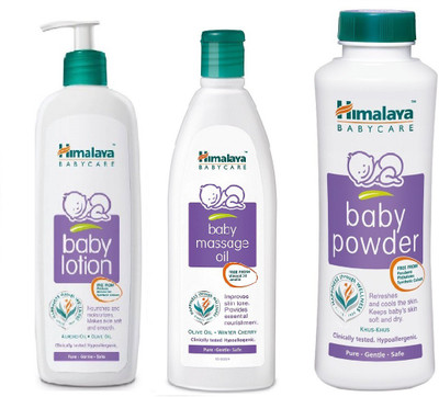Himalaya Baby Care Combo (Baby Powder 400 Gm + Baby Lotion 400 ml + Baby Oil 200 ml)(White)