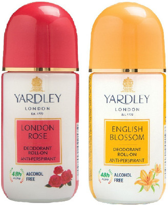 Yardley London English Blossom and London Rose Deodorant Roll-on - For Men & Women(100 ml, Pack of 2)
Yardley London English Blossom and London Rose Deodorant Roll-on - For Men & Women(100 ml, Pack of 2)