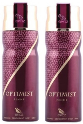 Ekoz Optimist Femme Deodorant - Pack Of 2 Body Spray - For Women(200 ml, Pack of 2)
Ekoz Optimist Femme Deodorant - Pack Of 2 Body Spray - For Women(200 ml, Pack of 2)