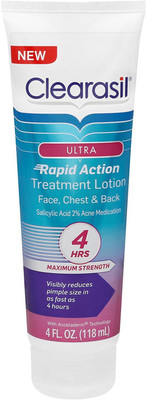 Clearasil Ultra Rapid Action Treatment Lotion, 4 fl. Oz., for face, chest & back(118 ml)
Clearasil Ultra Rapid Action Treatment Lotion, 4 fl. Oz., for face, chest & back(118 ml)