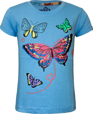 Kothari Girls Casual Coton Top(Blue, Pack of 1
