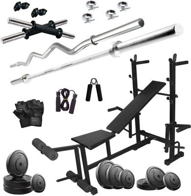 KRX 60 KG COMBO 35-WB With 8 in 1 Multipurpose Bench, Home Gym Kit