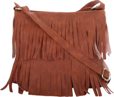 Vogue Street Girls Casual Tan PU Sling Bag