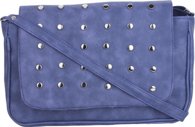 CRAVEFORIT Girls Casual Blue PU Sling Bag