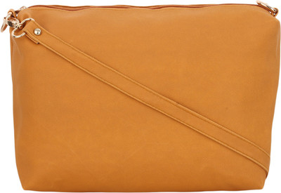 Vogue Street Girls Casual Gold, Yellow PU Sling Bag