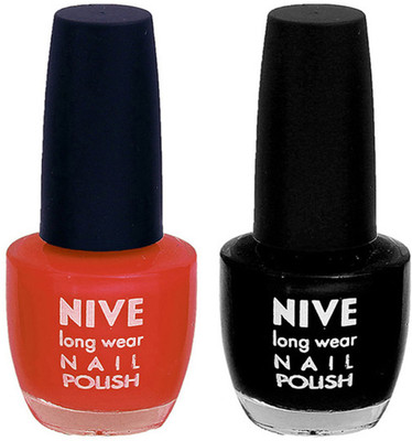 Nive Colour Blast Nail Polish 1106201758 Brown,Black(Pack of 2)