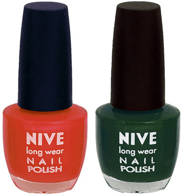 Nive Colour Blast Nail Polish 1106201753 Brown,Green(Pack of 2)
