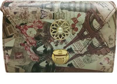 Mangal Brothers Women Casual Gold PU Sling Bag