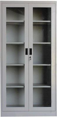 Woodness Cameron Metal Close Book Shelf(Finish Color - Light Grey)