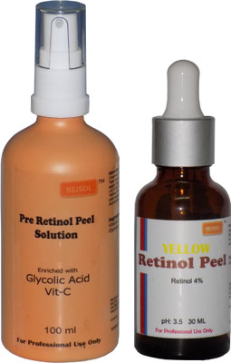 REJSOL Yellow Retinol Peel Retinool 4% 30 ml with Glycolic Vitamin C Pre Peel Solution 100 ml(30 ml)
REJSOL Yellow Retinol Peel Retinool 4% 30 ml with Glycolic Vitamin C Pre Peel Solution 100 ml(30 ml)