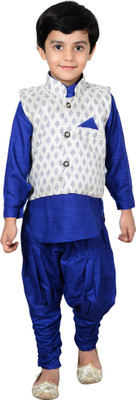 Ahhaaaa Boys Casual Kurta, Waistcoat and Dhoti Pant Set(Multicolor Pack of 3