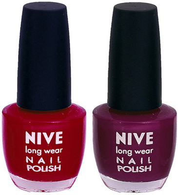 Nive Colour Blast Nail Polish Pink,Purple(Pack of 2)