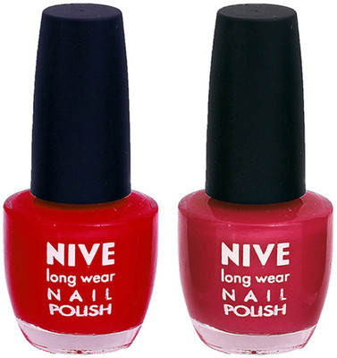 Nive Colour Blast Nail Polish 1106201642 Red,Pink(Pack of 2)